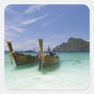 Thailand, Phi Phi Don Island, Yong Kasem Beach, Quadratischer Aufkleber