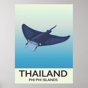 Thailand Phi Phi Inseln Reiseplakat Poster