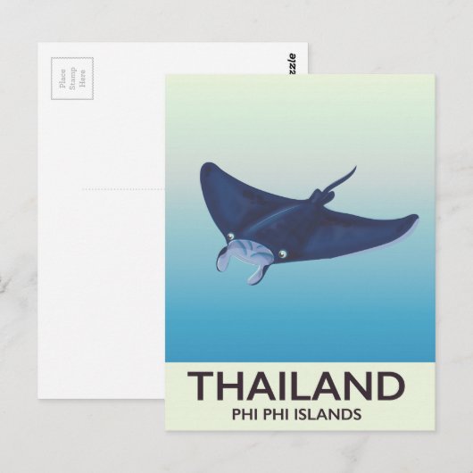 Thailand Phi Phi Islands Reiseplakat Postkarte (Vorne/Hinten)