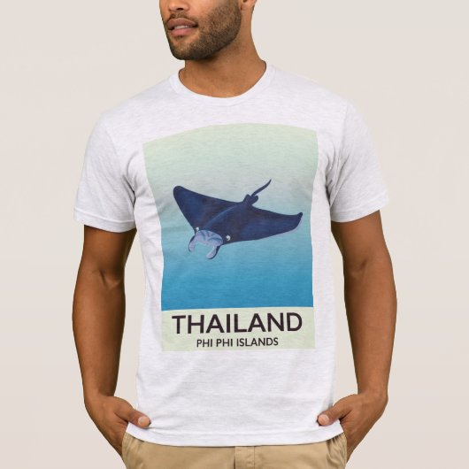 Thailand Phi Phi Islands Reiseplakat T-Shirt (Vorderseite)