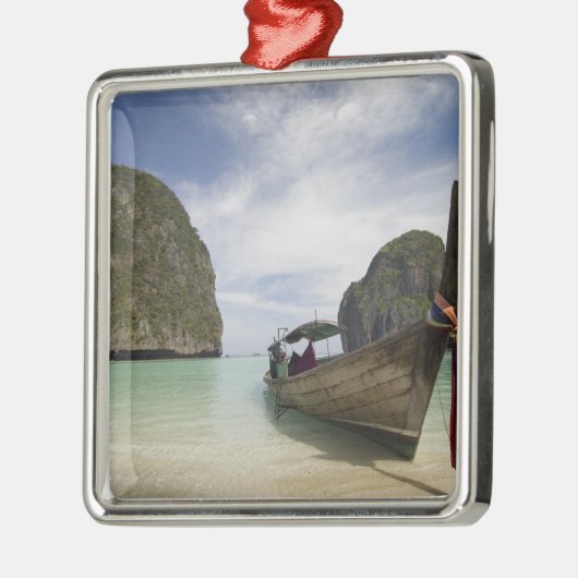 Thailand, Phi Phi Lay Island, Maya Bay. Silbernes Ornament (Links)