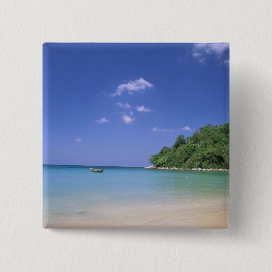 Thailand, Phuket Island. Strand. Button (Vorderseite)