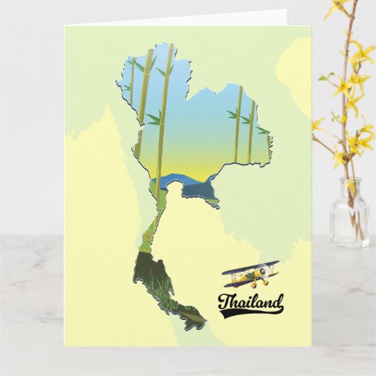 Thailand Reiseplan Karte (Gelbe Blume)