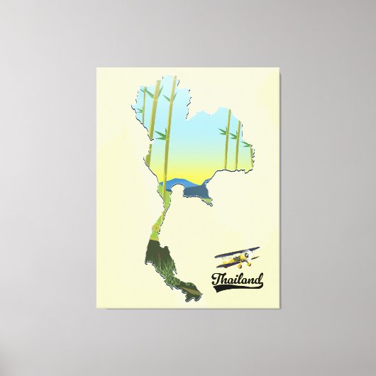 Thailand Reiseplan Leinwanddruck (Vorderseite)