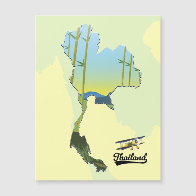 Thailand Reiseplan Magnetkarte (Vorderseite)