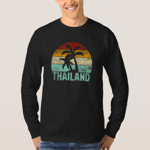 Thailand Retro Palm Tree Vintag Sunset Souvenir V T-Shirt