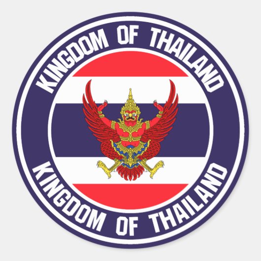 Thailand-RundEmblem Runder Aufkleber (Vorderseite)