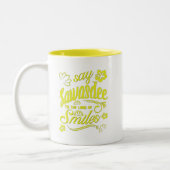 Thailand sagt Sawasdee zum Land des Lächelns Urlau Zweifarbige Tasse (Links)