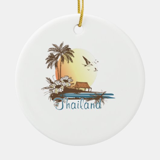 Thailand-Strand-Hütte Keramikornament (Vorne)