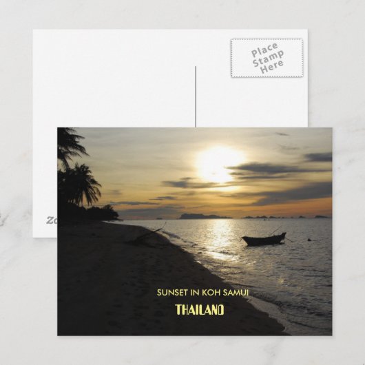 Thailand Sunset in Koh Samui Postkarte (Vorne/Hinten)