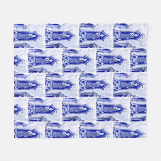 Thailand Temple Art Version Fleecedecke (Vorderseite (Horizontal))