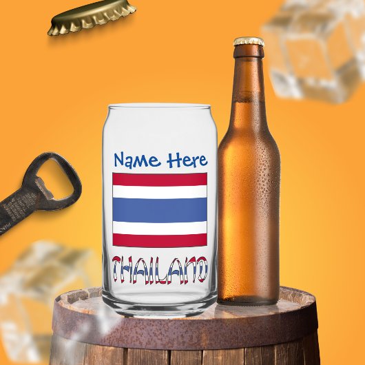 Thailand Thai Flag Blue Personalisiert Dosenglas