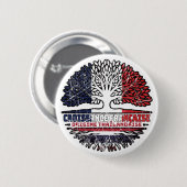 Thailand Thai Französisch Frankreich Baum Wurzeln  Button (Vorne & Hinten)