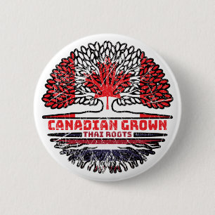 Thailand Thai Kanada Tree Roots Flag Button