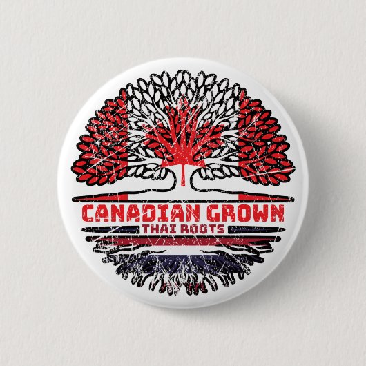 Thailand Thai Kanada Tree Roots Flag Button (Vorderseite)