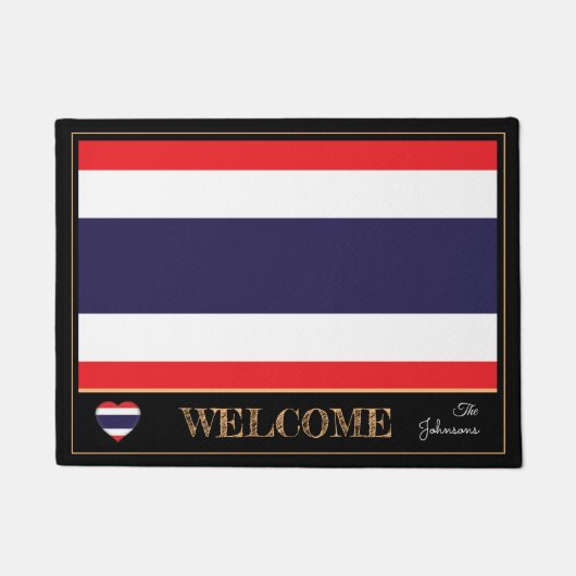 Thailand & Thailand Flag Haus Matten/Sport Willkom Fußmatte (Vorderseite)