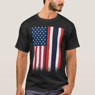 Thailand Thailändische Amerikanische Flaggen Stol T-Shirt