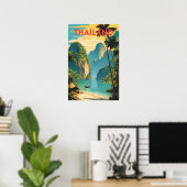 Thailand Traditionelles Reiseplakat Poster (Heimbüro)
