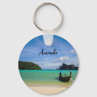 Thailand Travel Beach Foto mit Fischerboot