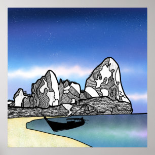 Thailand Tropical Beach Szene Poster