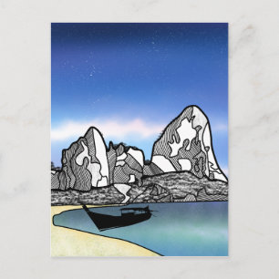 Thailand Tropical Beach Szene Postkarte