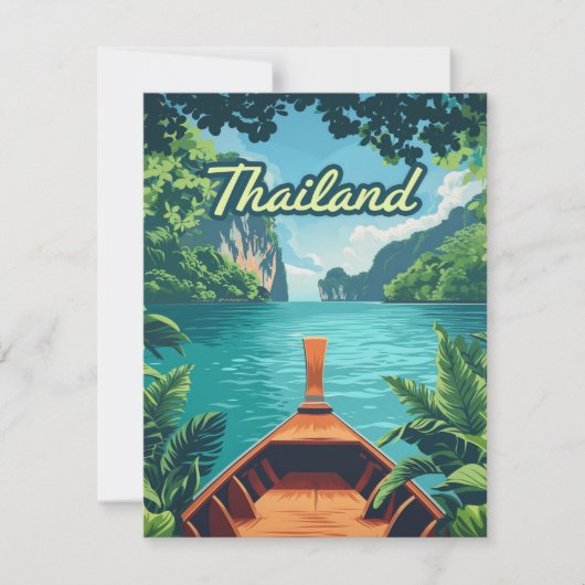 Thailand Tropical Island Long Schwanz Boat Card (Vorderseite)