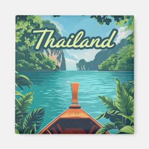 Thailand Tropical Island Long Schwanz Boat Vintag Magnet