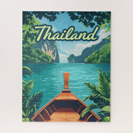 Thailand Tropical Island Long Schwanz Boat Vintag Puzzle (Vertikal)