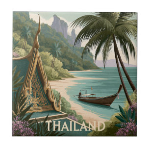 Thailand Tropische Illustration Fliese