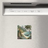 Thailand Tropische Illustration Magnet (In Situ (Geschirrspüler))