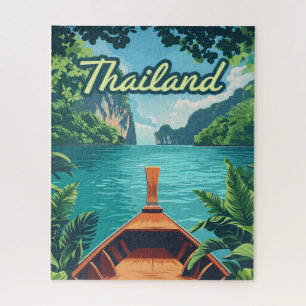 Thailand Tropische Insel Longtailboot Vintage Puzzle