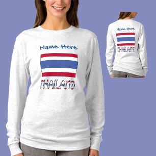 Thailand und Thailändische Flagge Blau Personalisi T-Shirt