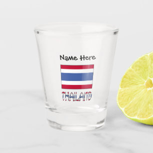 Thailand und thailändische Flagge mit Ihrem Namen Schnapsglas