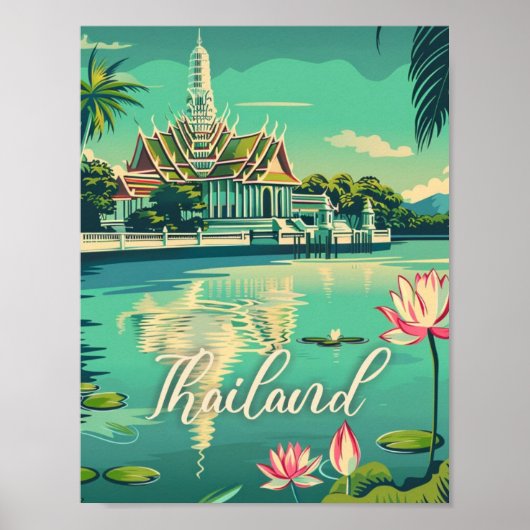 Thailand Vintag Berühmter Reiseort Poster (Vorne)