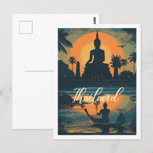Thailand Vintag Berühmter Reiseort Postkarte