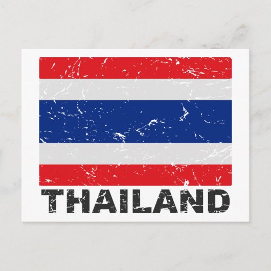 Thailand Vintage Flag Postkarte (Vorderseite)