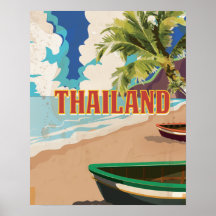 Thailand Vintage Reiseplakat