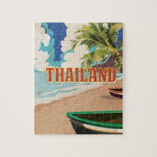 Thailand Vintage Reiseplakat Puzzle