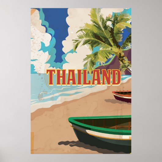 Thailand Vintage Travel Poster (Vorne)