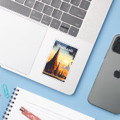 Thailand Vintage Travel Poster Aufkleber (Laptop mit iPhone)