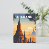 Thailand Vintage Travel Poster Postkarte (Stehend Vorderseite)