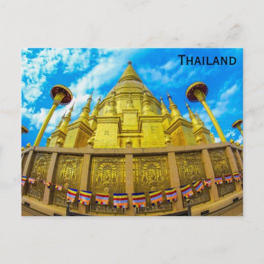 Thailand Wat Phra jenes buddhistische Tempel Postkarte (Vorderseite)