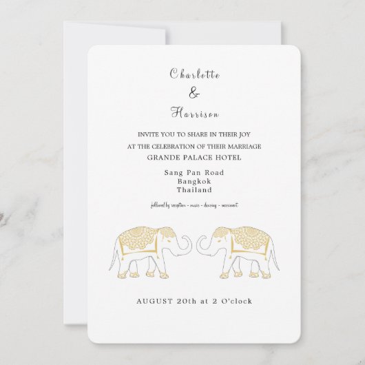 Thailand Wedding Destination Einladung (Vorderseite)