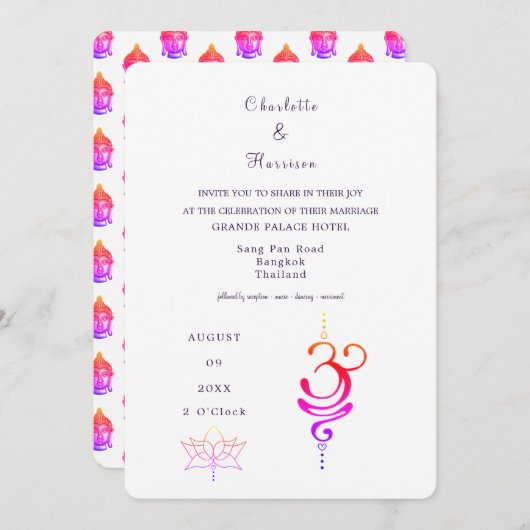 Thailand Wedding Destination Einladung (Vorne/Hinten)