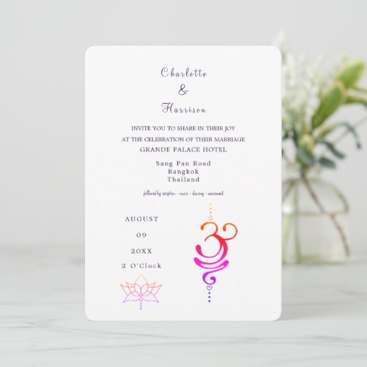 Thailand Wedding Destination Einladung (Stehend Vorderseite)