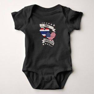 Thailändisch-amerikanische Herzflaggen Thailand Am Baby Strampler