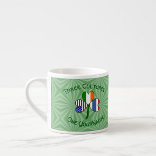 Thailändisch Irisch Amerikanische Kleeblattflagge Espressotasse