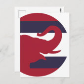 Thailändische Elefantenflagge Postkarte (Vorne/Hinten)