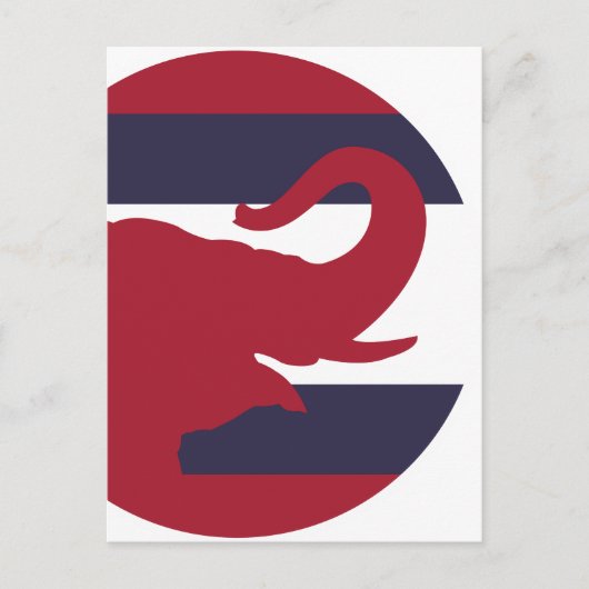 Thailändische Elefantenflagge Postkarte (Vorderseite)