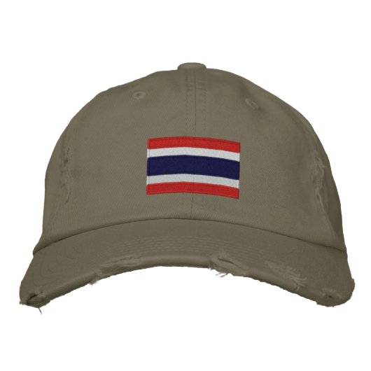 Thailändische Flagge bestickt Twillkappen Bestickte Baseballkappe (Vorderseite)
